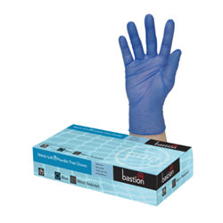 NON-D BASTION PREMIUM BLUE NITRILE P/F GLOVES XL BOX/100 EA