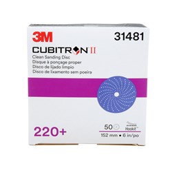 3M 31481 737U CUBITRON II HOOKIT CLEAN SANDING DISCS P220 150MM BOX/50